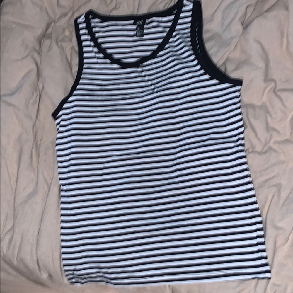 Black & White Stripped Classic Tank Top